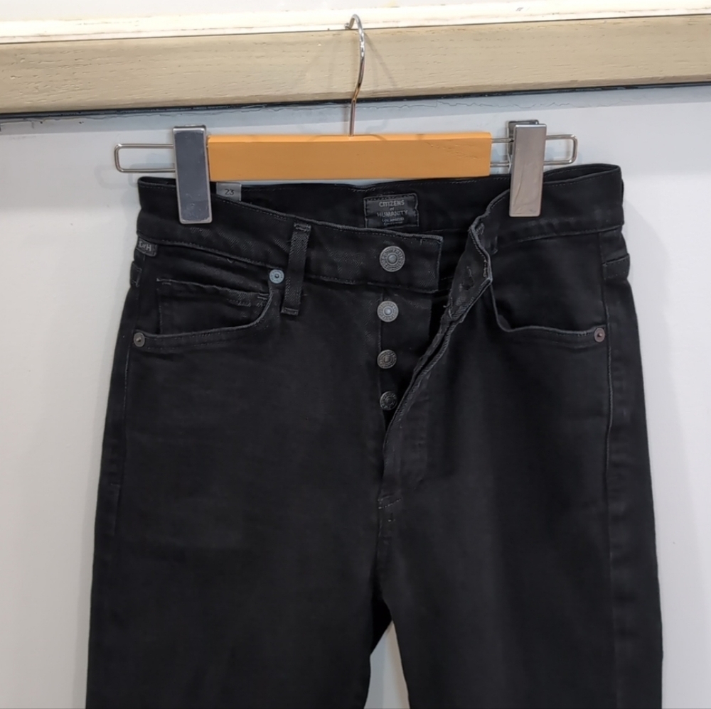 CITIZENS OF HUMANITY | Women's Black Olivia High-Rise Slim Ankle Jeans - Picture 10 of 10